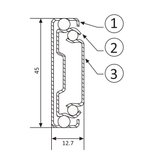 45MM Ball Bearing Slide,Hydraulic,  Soft Close, Full Extension