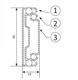 45MM Ball Bearing Slide, Stainless Steel Material, Full Extension