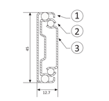 45MM Ball Bearing Slide, Hook Type,  Full Extension